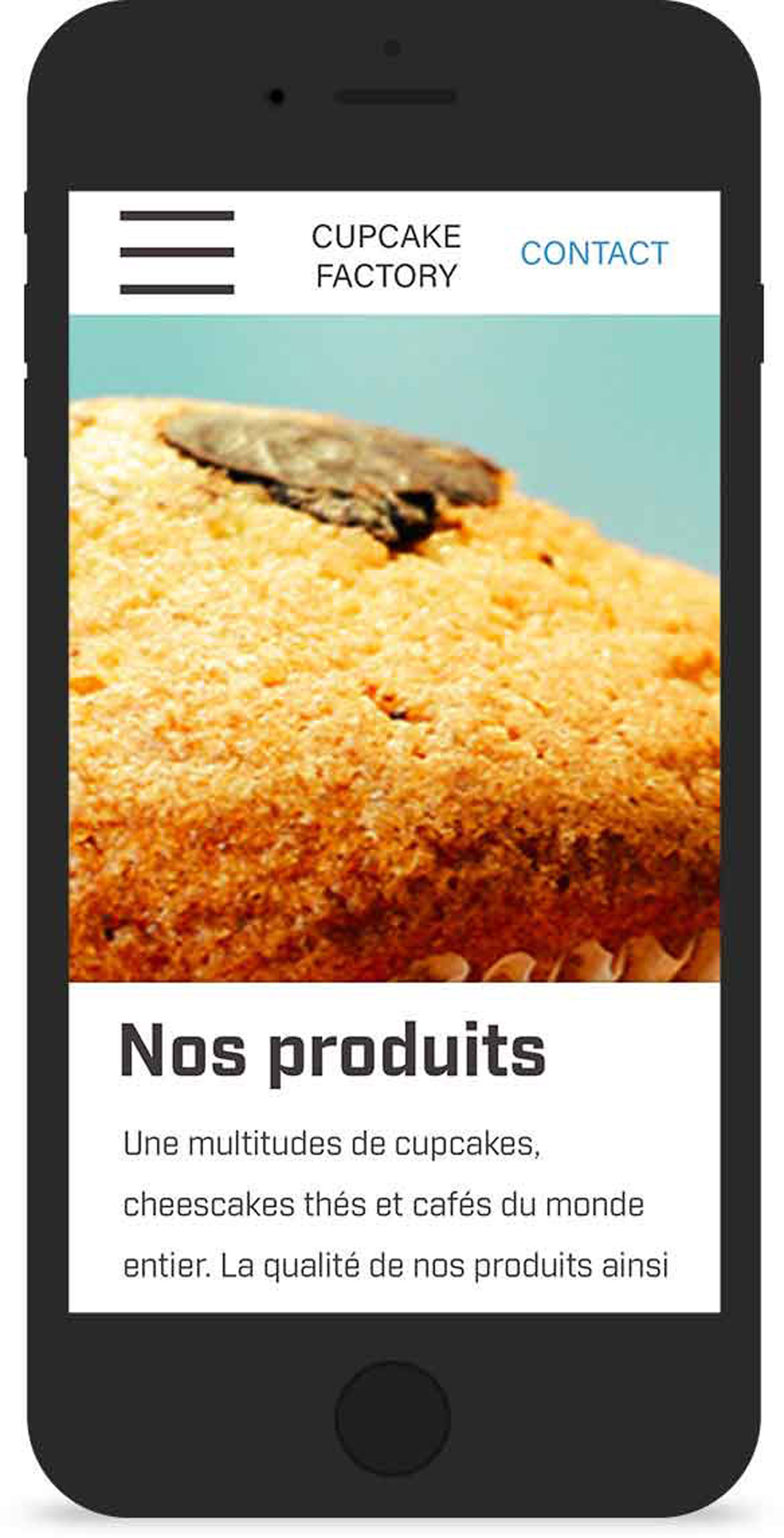 Apercu de Cupcake dans un iPhone