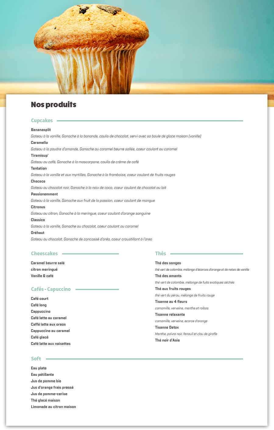 Carte de brasserie avec style graphique